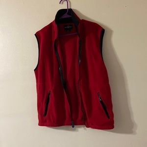 Weather perfect red fleece zip up vest